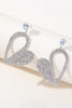 Load image into Gallery viewer, Mote Silver Heart Rhinestone Dangling øredobber for kvinner