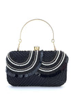 Black Beaded MIni Party Handbag med paljetter