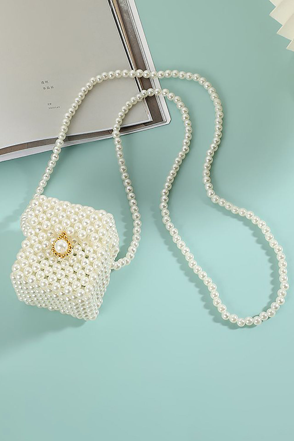 Beaded White Evening Party Hangbag
