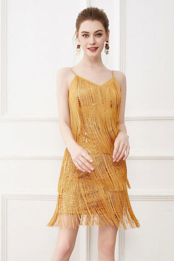 Svarte dusk Spaghetti stropper 1920-tallet kjole