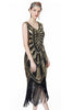 Load image into Gallery viewer, Svarte frynser Bodycon Glitter kjole fra 1920-tallet
