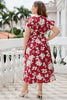 Load image into Gallery viewer, Plus Size Burgunder V Neck Summer Dress
