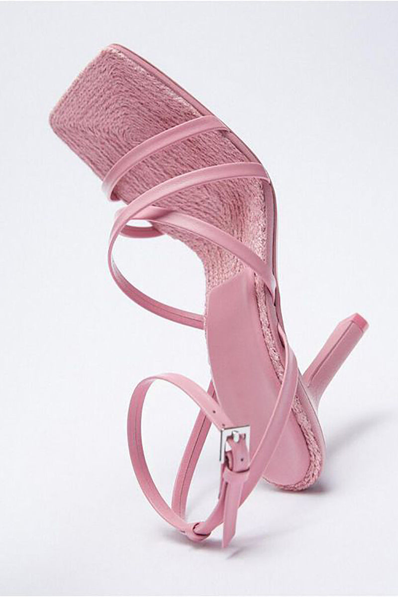 Load image into Gallery viewer, Rosa Slip-on Square Toe Høyhælte sandaler