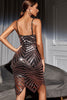Load image into Gallery viewer, Sparkly Spaghetti stropper Brown Brown Homecoming Dress