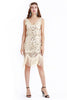 Load image into Gallery viewer, Glitrende V-hals aprikos Gatsby frynset flapper kjole