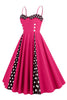 Load image into Gallery viewer, Polka Dots Black Swing 1950-tallet kjole med ermeløs