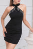 Load image into Gallery viewer, Halter Little Black Dress med frynser