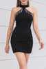 Load image into Gallery viewer, Halter Black Bodycon Homecoming kjole med dusk