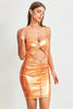 Load image into Gallery viewer, Oransje Sparkly Keyhole Spaghetti stropper Homecoming Dress