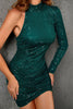 Load image into Gallery viewer, Sparkly Halter Dark Green Short Homecoming Dress med paljetter