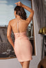 Load image into Gallery viewer, Halter Keyhole Blush Kort Homecoming kjole
