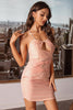 Load image into Gallery viewer, Halter Keyhole Blush Kort Homecoming kjole