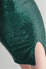 Load image into Gallery viewer, Spaghetti stropper mørkegrønn cocktailkjole med perler