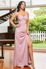 Load image into Gallery viewer, Spaghetti stropper Blush Long Prom Kjole med Slit