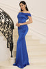 Load image into Gallery viewer, Satin havfrue Royal Blue Long Prom kjole