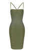 Load image into Gallery viewer, Army Green Spaghetti stropper Bodycon Homecoming kjole