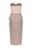 Load image into Gallery viewer, Blush Sweetheart Bodycon glitrende cocktailkjole med spalt