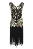 Fringes Sparkly 1920-tallet kjole med ermeløs