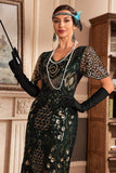Rød V Neck Fringe 1920-tallet Gatsby kjole med paljetter