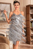 Load image into Gallery viewer, Royal Blue Spaghetti stropper frynset brølende 20s Great Gatsby kjole