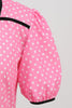Load image into Gallery viewer, Rosa korte ermer Polka Dots kjole fra 1950-tallet