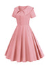 Load image into Gallery viewer, Blush korte ermer Peter Pan vintage kjole med knapper