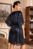 Load image into Gallery viewer, Navy Sparkly 1920-talls kjole med paljetter