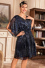 Load image into Gallery viewer, Navy Sparkly 1920-talls kjole med paljetter