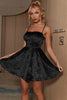 Load image into Gallery viewer, A-line Spaghetti Strap Svart Short Party Dress