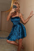 Load image into Gallery viewer, A-line Spaghetti Strap Svart Short Party Dress