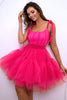 Load image into Gallery viewer, Hot Pink A Line Tylle Søt Homecoming Dress