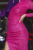 Load image into Gallery viewer, Lange ermer paljetter Sparkly Cocktail Dress med Slit