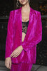 Load image into Gallery viewer, Fuchsia hakket lapel en breasted kvinner dresser for fest