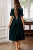 Load image into Gallery viewer, Velvet V-hals A Line Holiday Party Dress