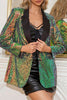 Load image into Gallery viewer, Sparkly Black Golden Sequins Peak Lapel Women Party Blazer