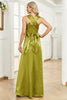 Load image into Gallery viewer, Satin Green Halter formell kjole med plissert