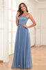 Load image into Gallery viewer, Sparkly Blue A Line Simple Prom Dress