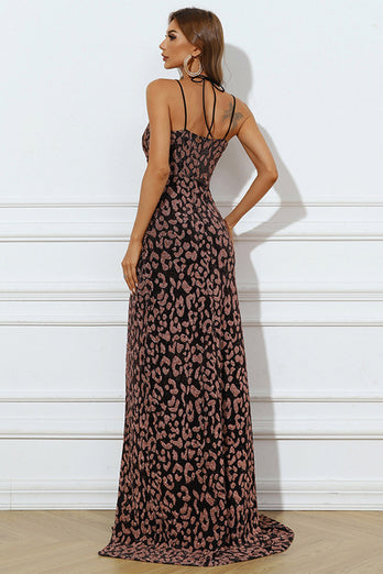Leopard Print Mermaid Prom kjole med Slit