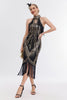 Load image into Gallery viewer, Glitter Halter Fringes Gatsby kjole med ermeløs