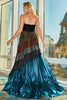 Load image into Gallery viewer, Blå A-linje kjæreste plissert lang ballkjole