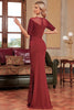 Load image into Gallery viewer, Burgunder glitrende formell kjole med korte ermer