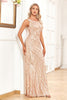 Load image into Gallery viewer, Sparkly ermeløs Champagne Prom kjole paljetter