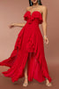 Load image into Gallery viewer, Red Strapless A Line Prom kjole med Ruffles