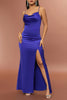 Load image into Gallery viewer, Satin Red Spaghetti stropper Enkel Prom kjole med Slit