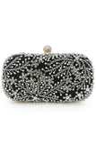 Glitrende svart Rhinestone Beaded Party Clutch