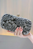 Glitrende svart Rhinestone Beaded Party Clutch