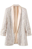 Sparkly Champagne Sequin Prom Party Blazer for kvinner