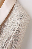 Sparkly Champagne Sequin Prom Party Blazer for kvinner