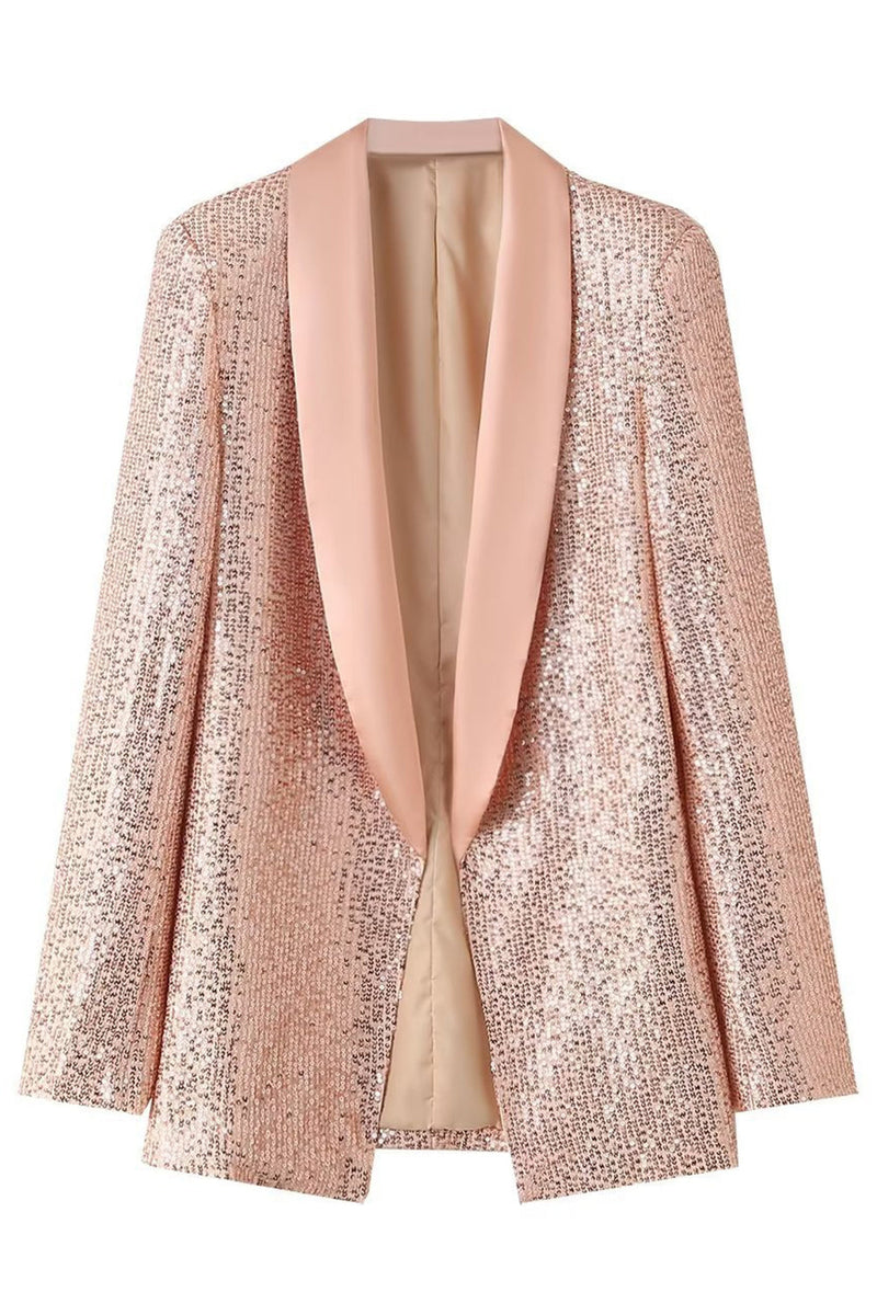 Load image into Gallery viewer, Sparkly Blush paljetter Kvinner Prom Party Blazer