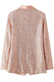 Sparkly Blush paljetter Kvinner Prom Party Blazer